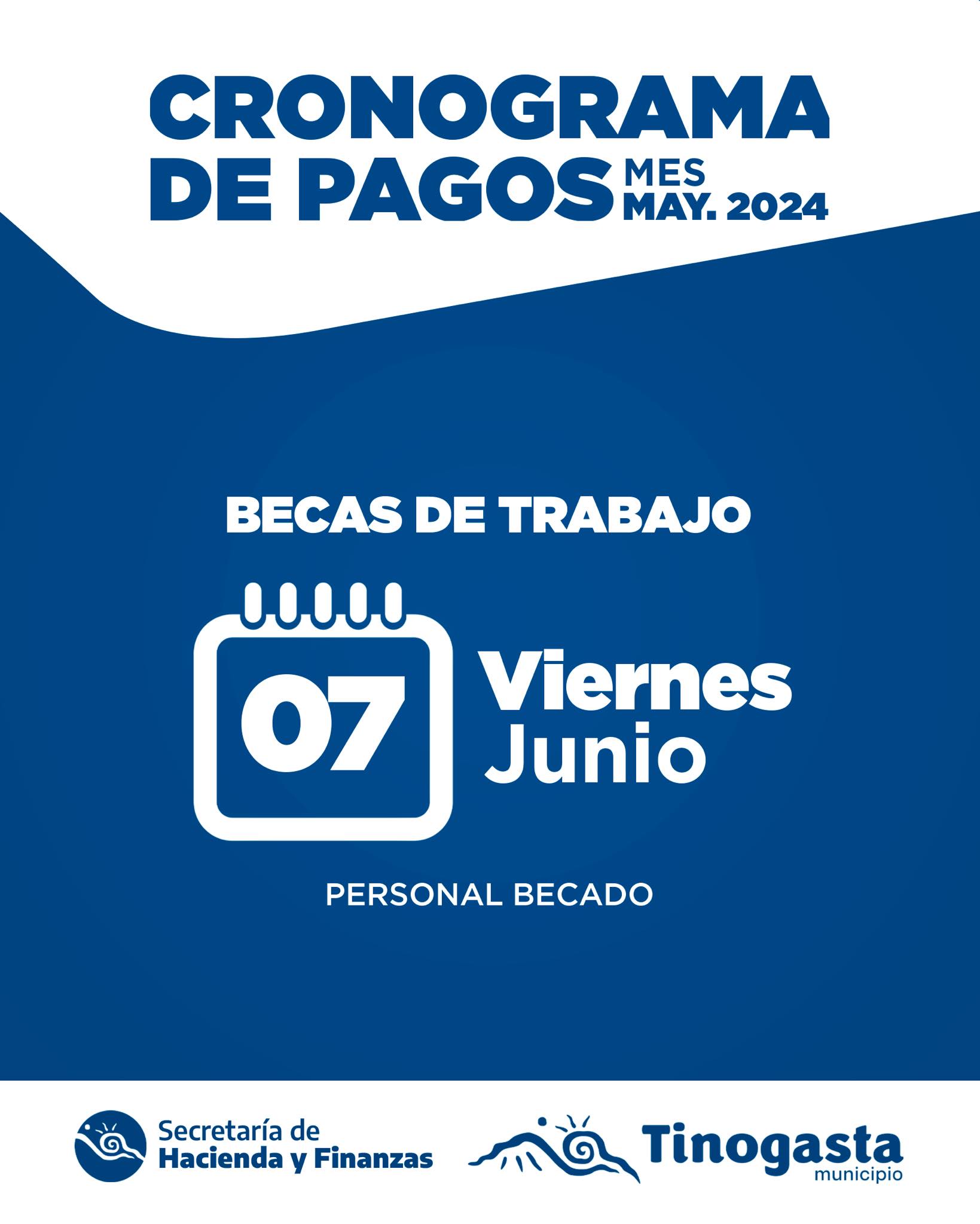 Tinogasta - 📢 Cronograma de Pago para el Personal Becado Municipal 📢 La ...