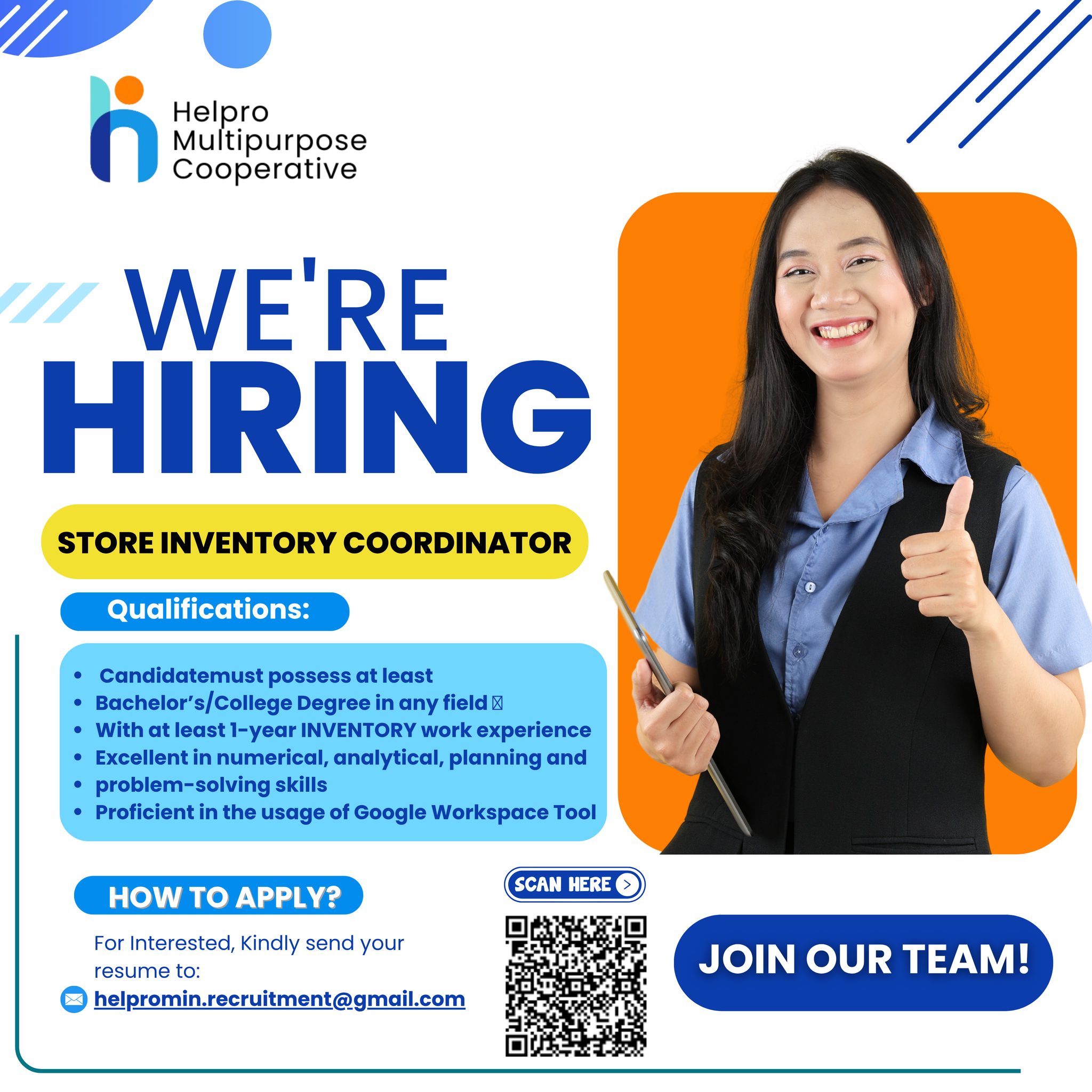 Helpro - 🚨WE ARE HIRING! 🚨 Position: Store Inventory Coordinator🔍 ...