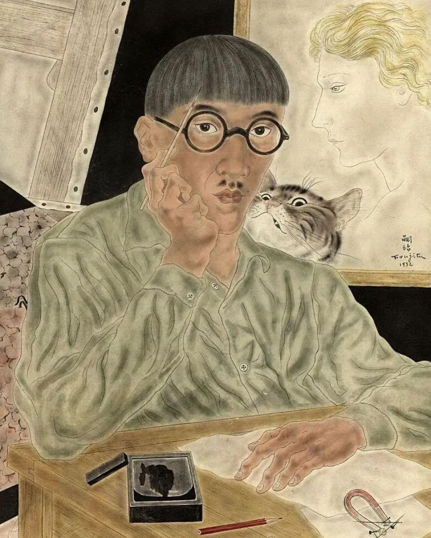Léonard Tsuguharu Foujita (1886-1968) Autoportrait, 1929