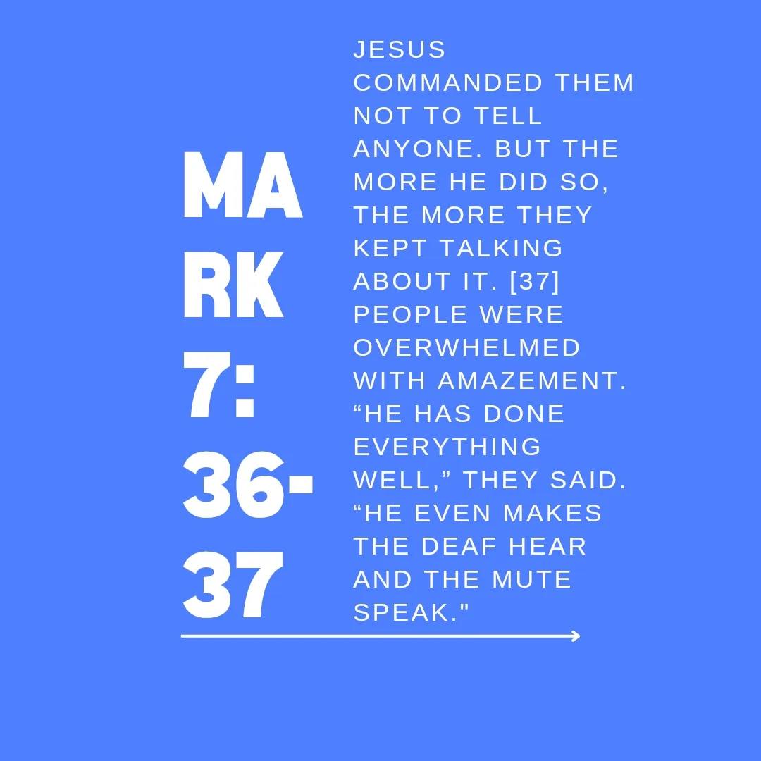 ‭Mark 7:31-37 NIV‬ [31] Then... - Crossroads Covenant Church