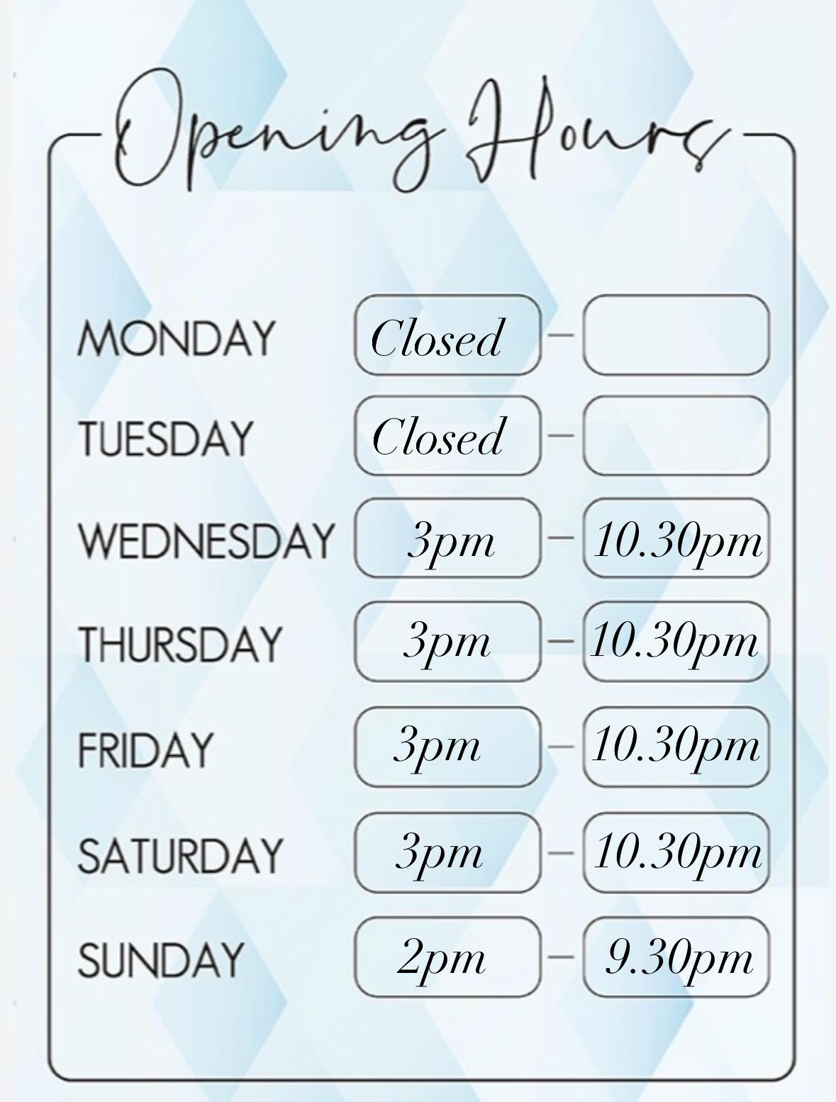 🌟 JANUARY OPENING HOURS 🌟 PLEASE... - The Garret Hotel | Facebook