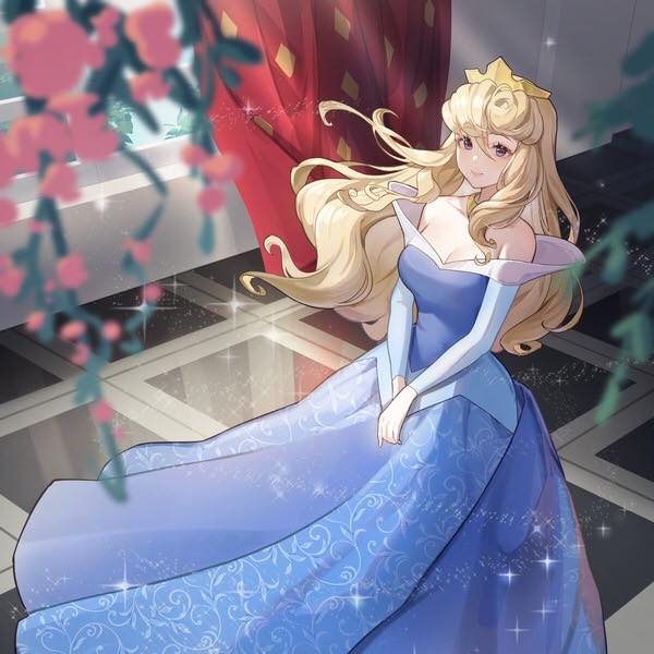 cartoon sleeping beauty blue dress Princess Aurora's in luxury flower girl gowns Beautiful Blue Strapless Dress Size:UK 8