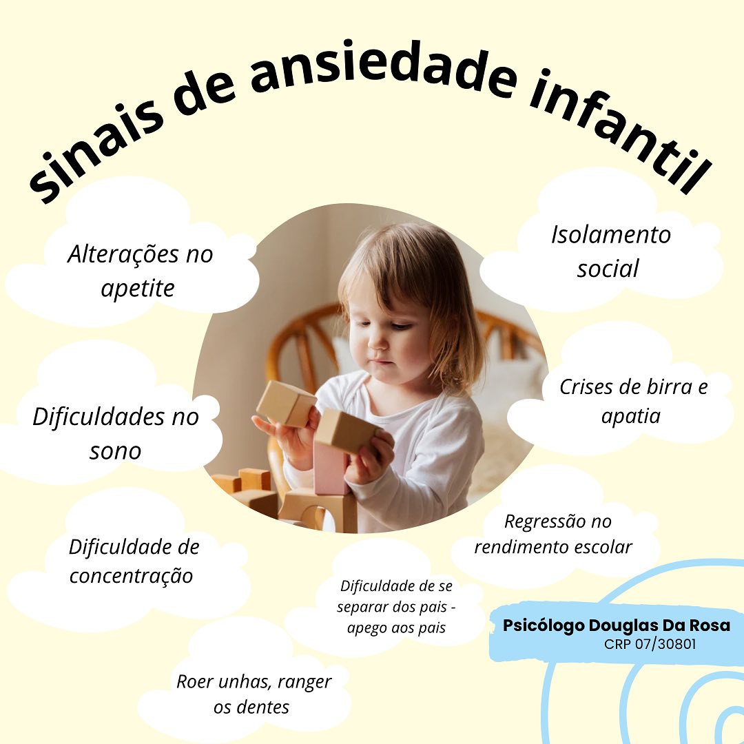 Psicólogo - Hoje sabemos que os sinais de ansiedade infantil é tanto ...