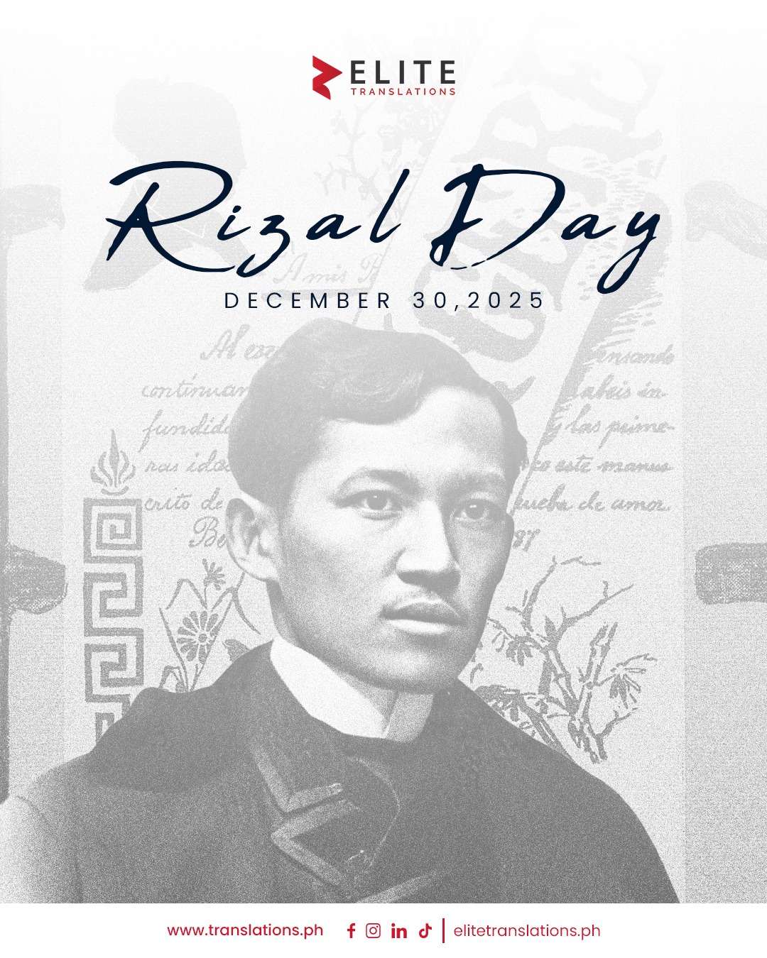 Elite - Today, we pause to reflect on the life and legacy of José Rizal ...