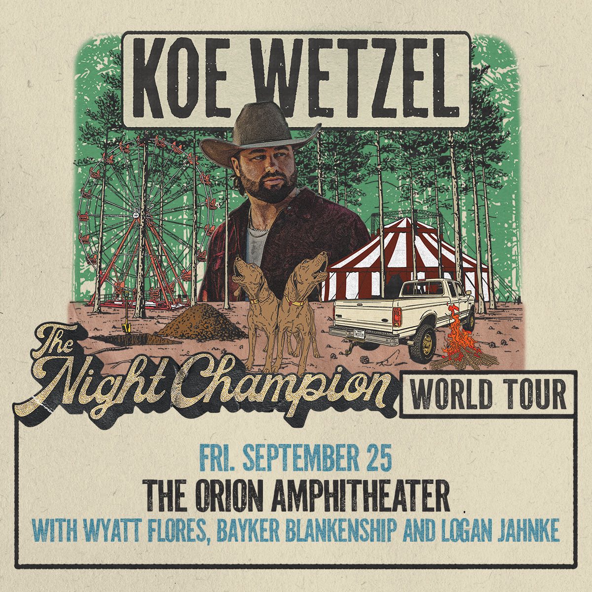 🎸 Koe Wetzel returns to The Orion Amphitheater on Friday