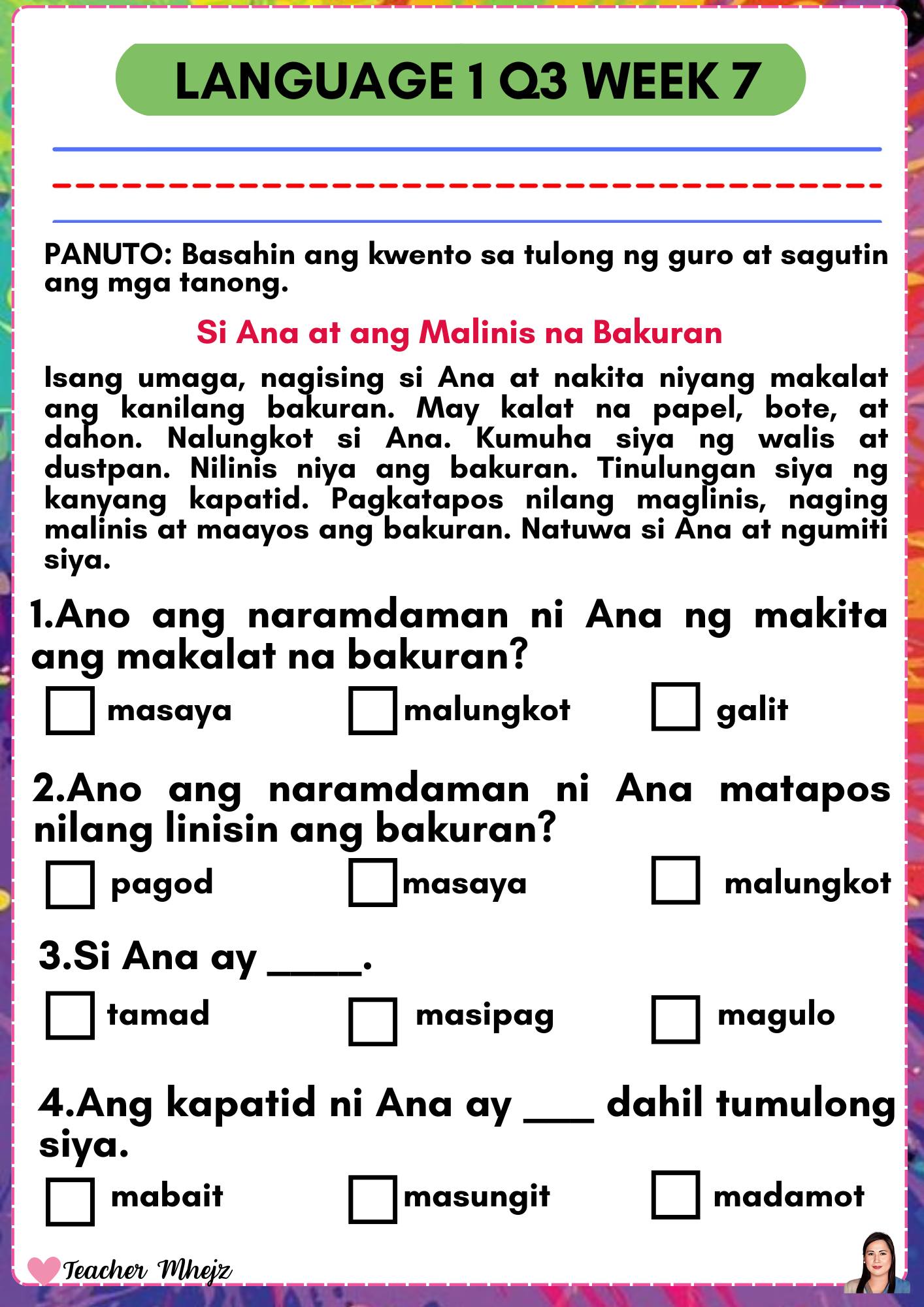 Free Grade 1 Files... - Free Grade 1 Files -Teacher Mhejz