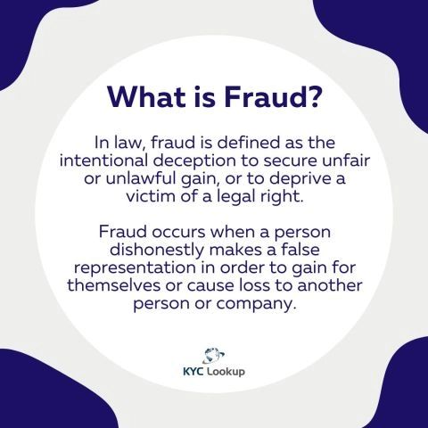 KYC Lookup - What is Fraud in simple terms? 😵‍💫🔎 As part of fraud ...