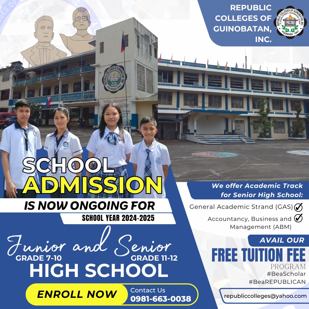 Republic Colleges of Guinobatan Inc. - High School Dept | Guinobatan