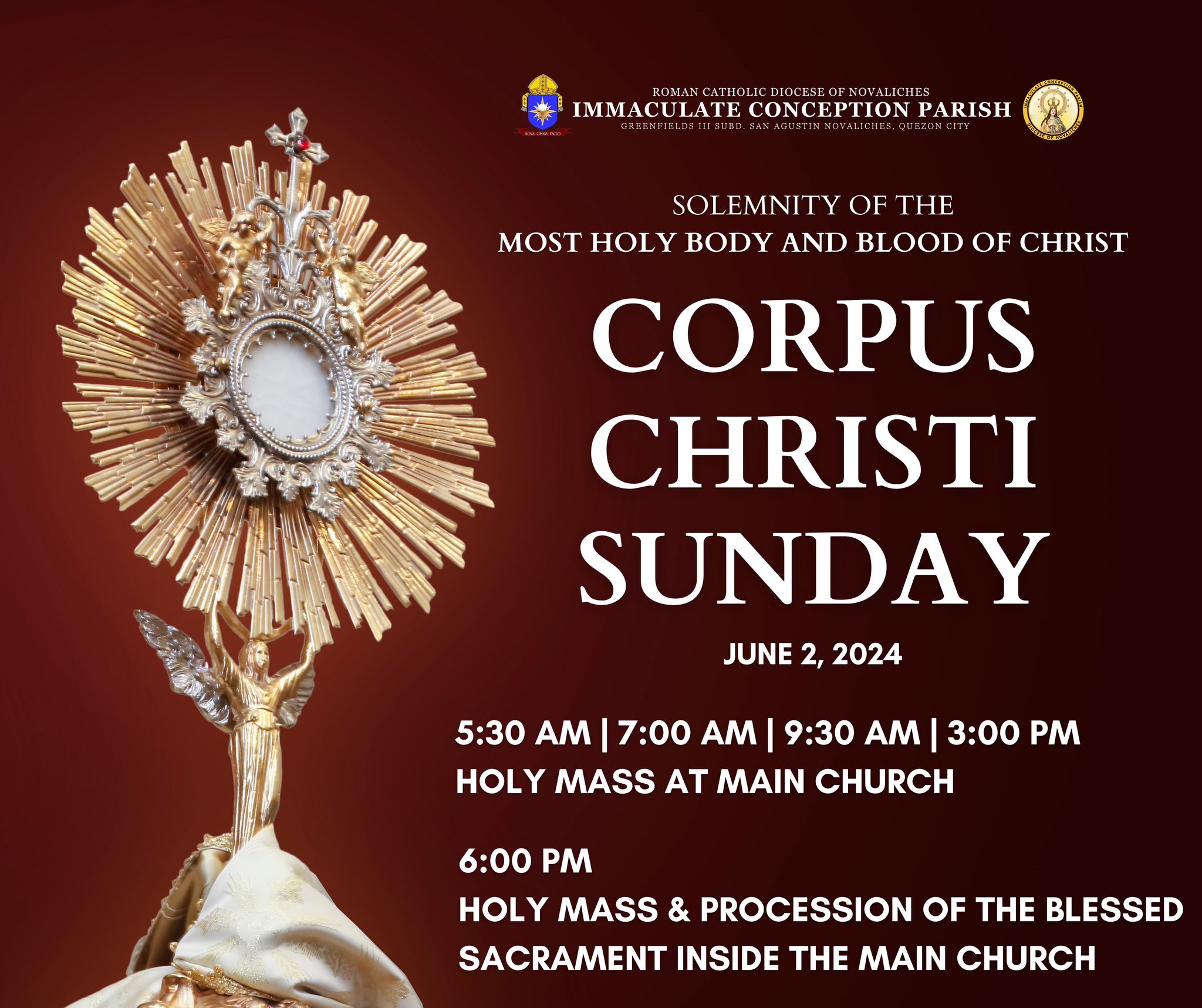 June 2, 2024 |... - Immaculate Conception Parish Novaliches | Facebook