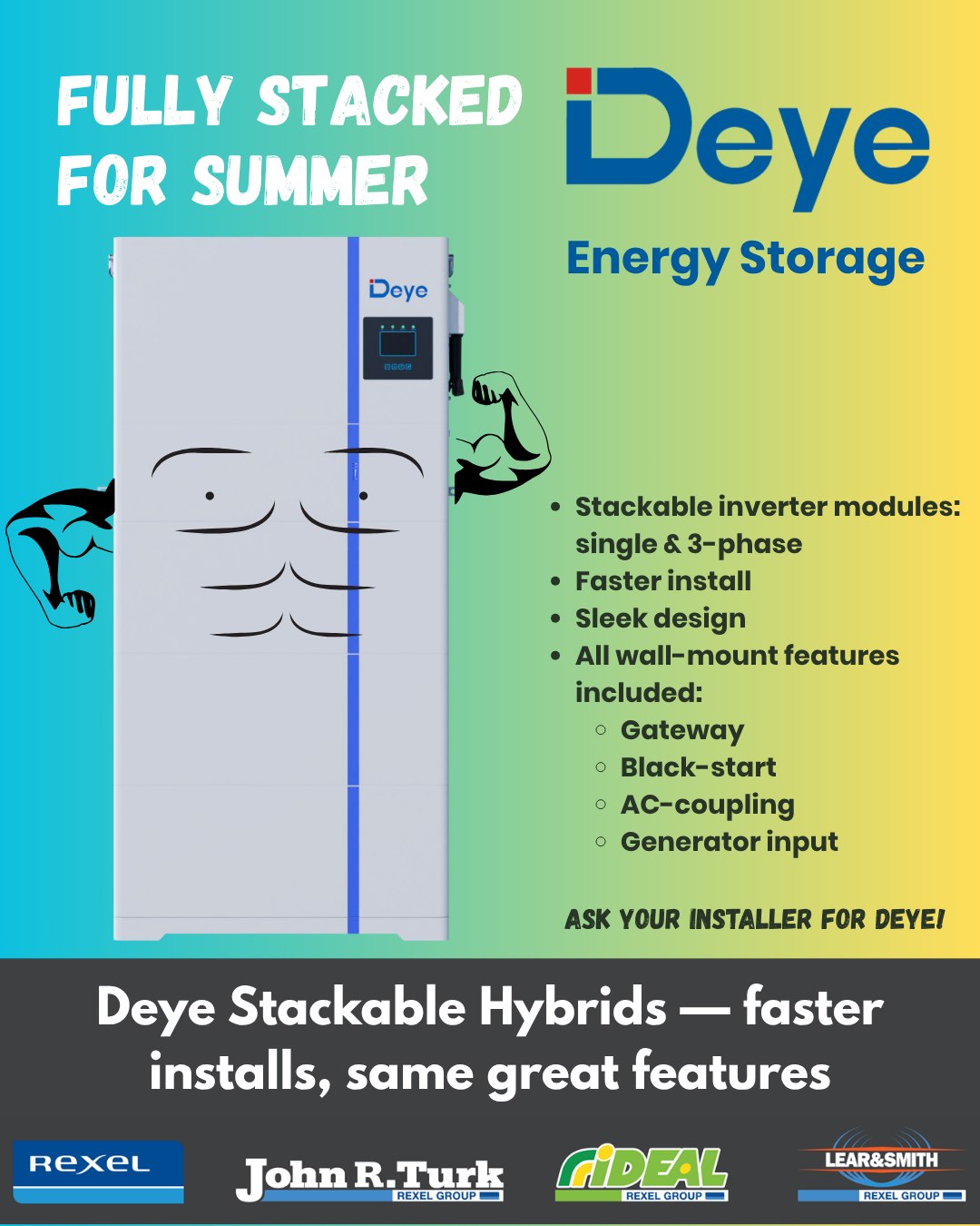 Rexel - This Deye Stackable Hybrid Inverter is fully stacked for summer ...