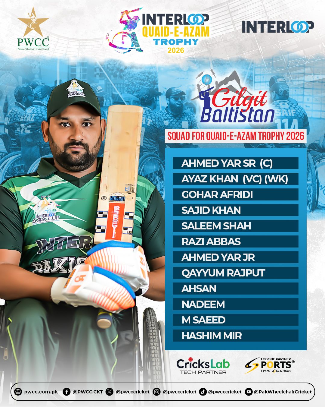 Muhammed - 5th Interloop Quaid-e-Azam Trophy 2026 #teamsquad # ...