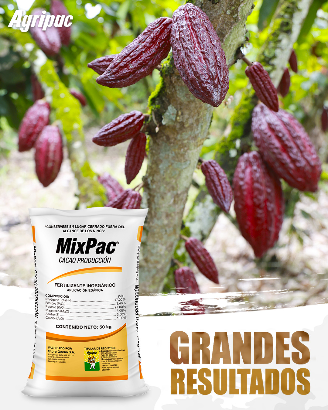 Agripac - 🍫🌱 MixPac Cacao Producción es el fertilizante...