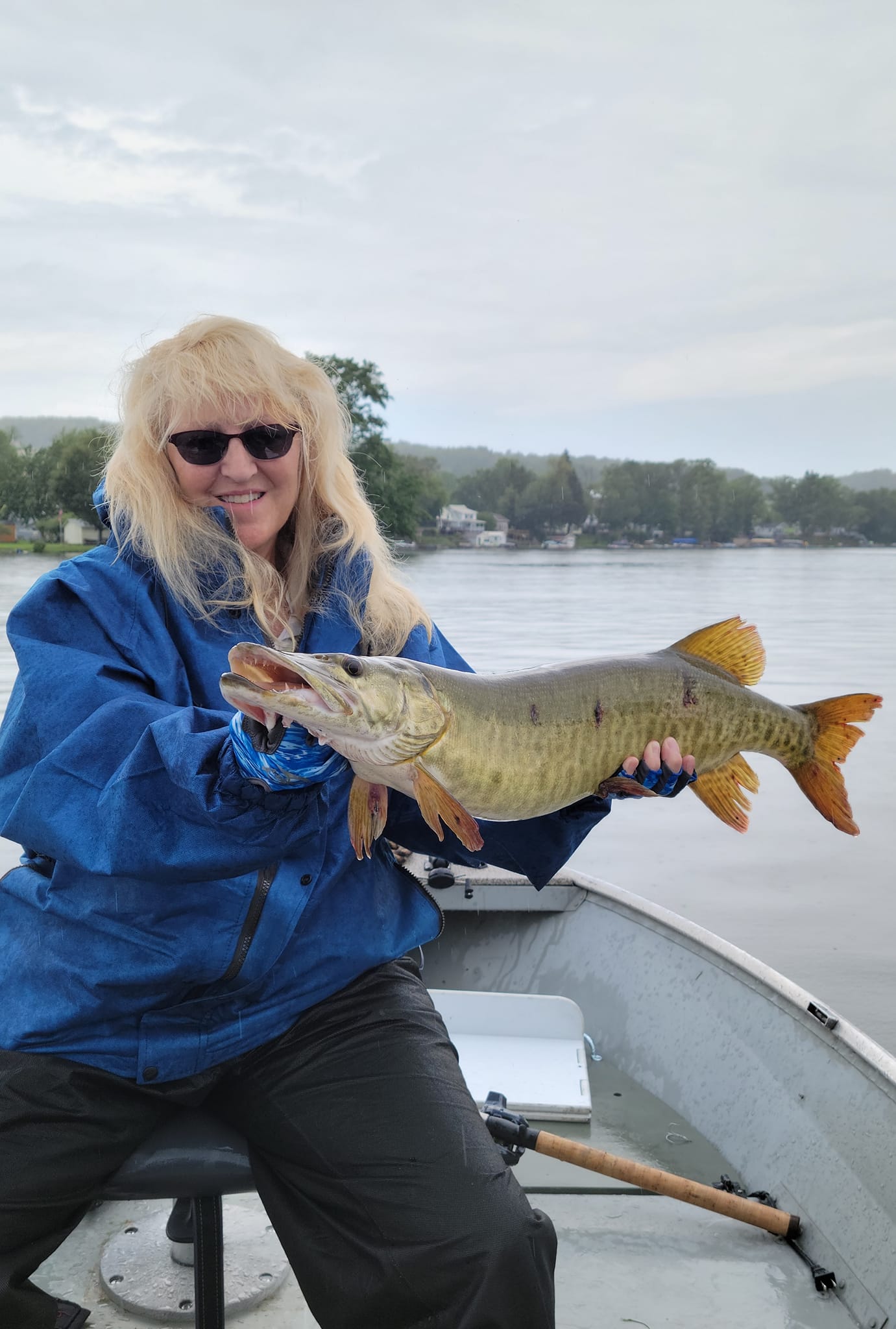 A beautiful Fox River musky by a Batavia legend. 7:00 this morning.