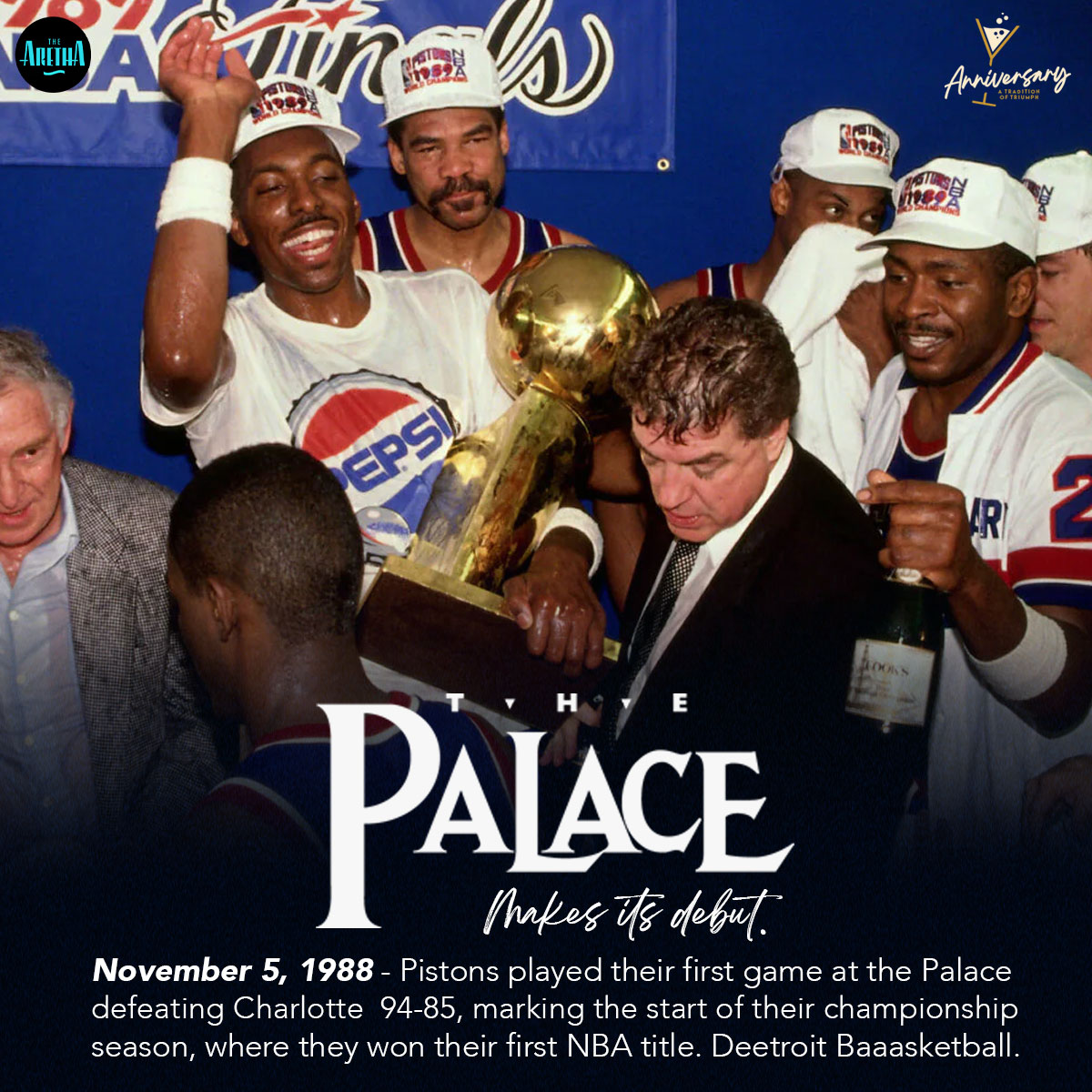 37 YEARS AGO TODAY: The Detroit Pistons won their FIRST NBA 