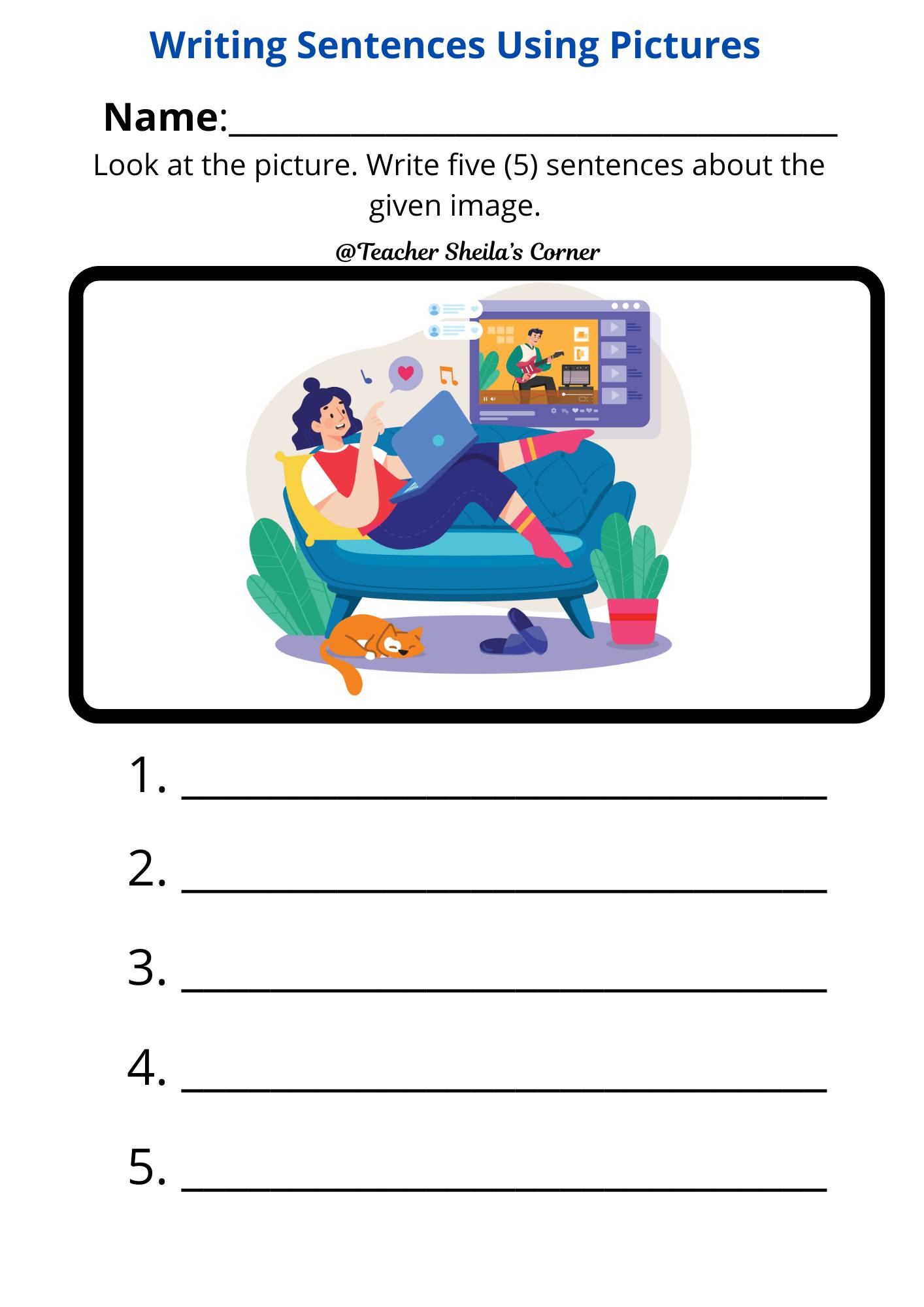 Teacher - Constructing Sentences Using a Picture 😊 MORE PDF IMs and ...