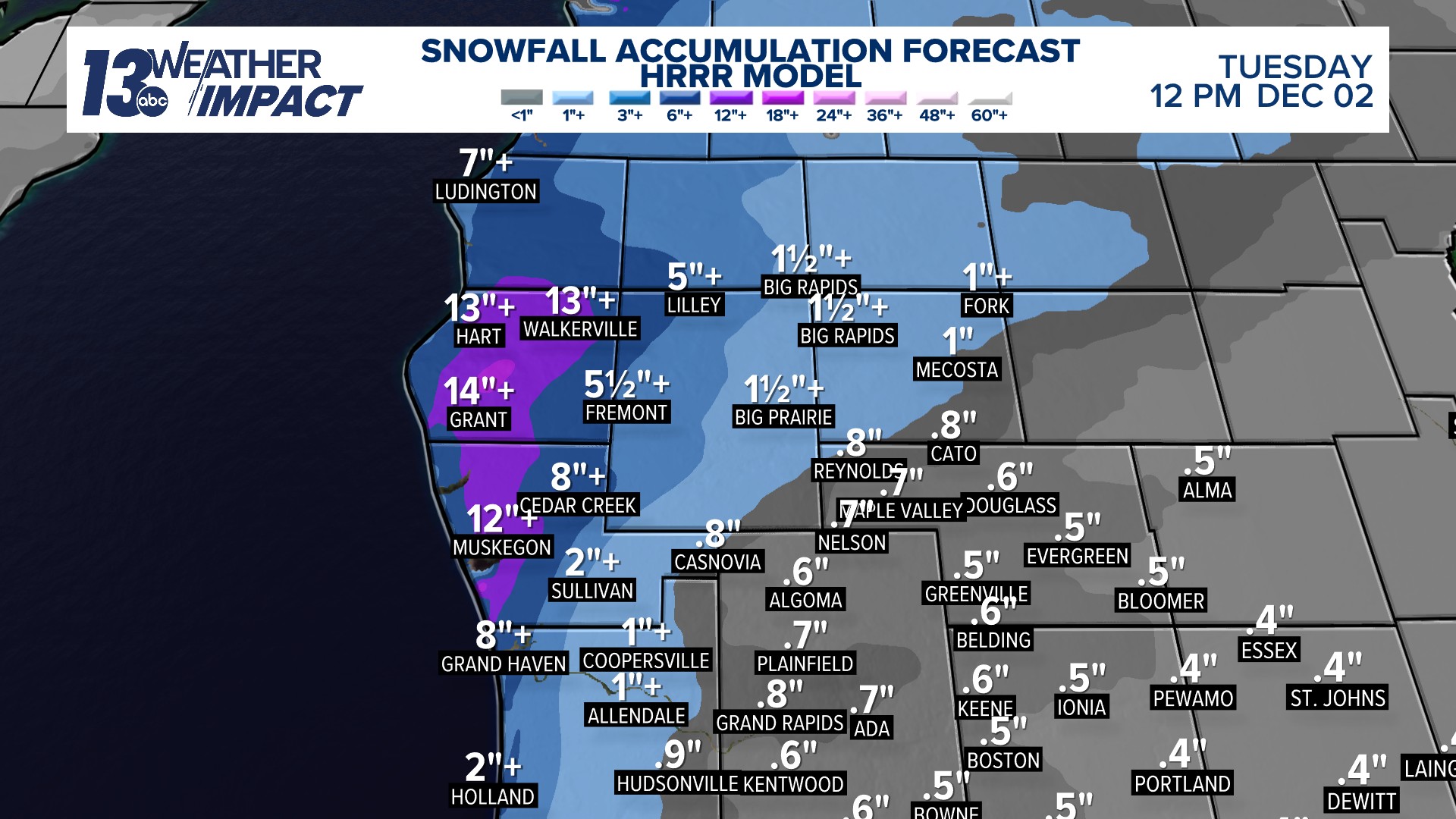 Meteorologist - MODEL PROJECTED SNOWFALL High-resolution model guidance ...