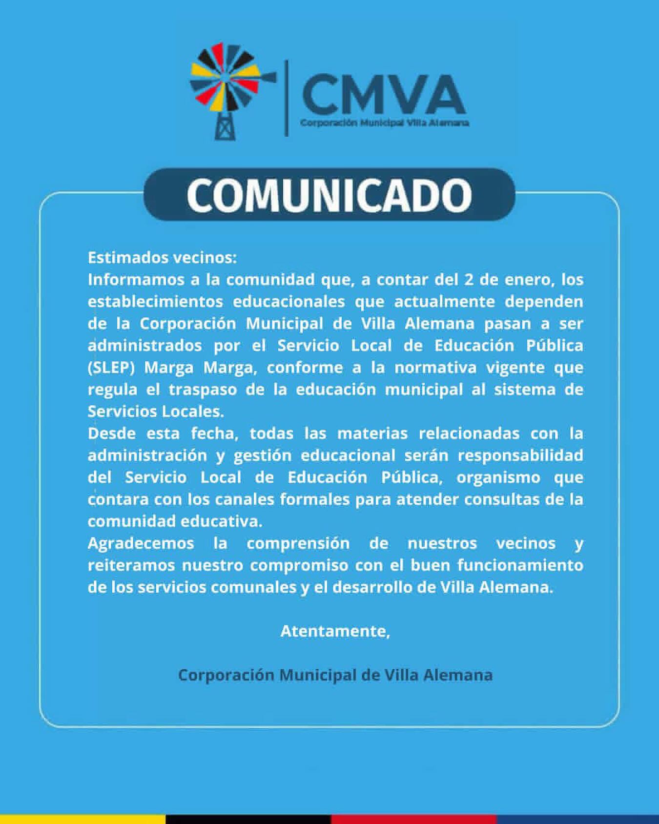 Corporación - COMUNICADO IMPORTANTE: Traspaso de Educación Desde este 2 ...