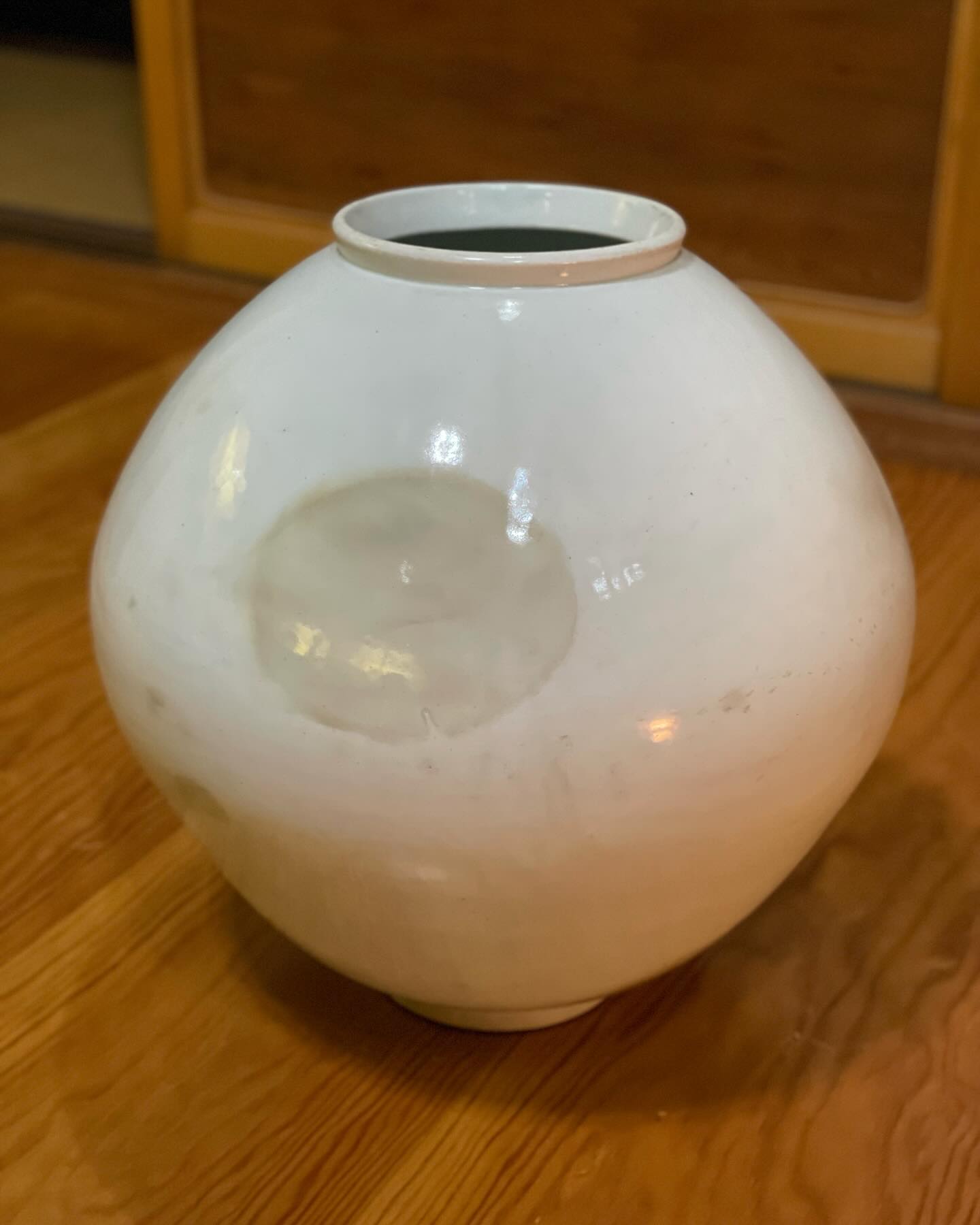 李朝白磁大壺 中期 高さ46㎝ 幅45㎝ 口径15.5㎝ #白磁大壺 