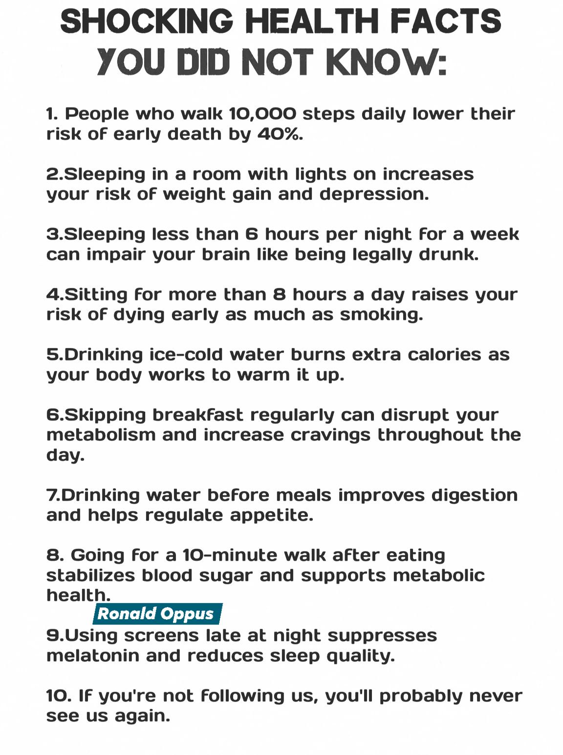 Ronald - Shocking health facts you didn't know #healthtips | Facebook