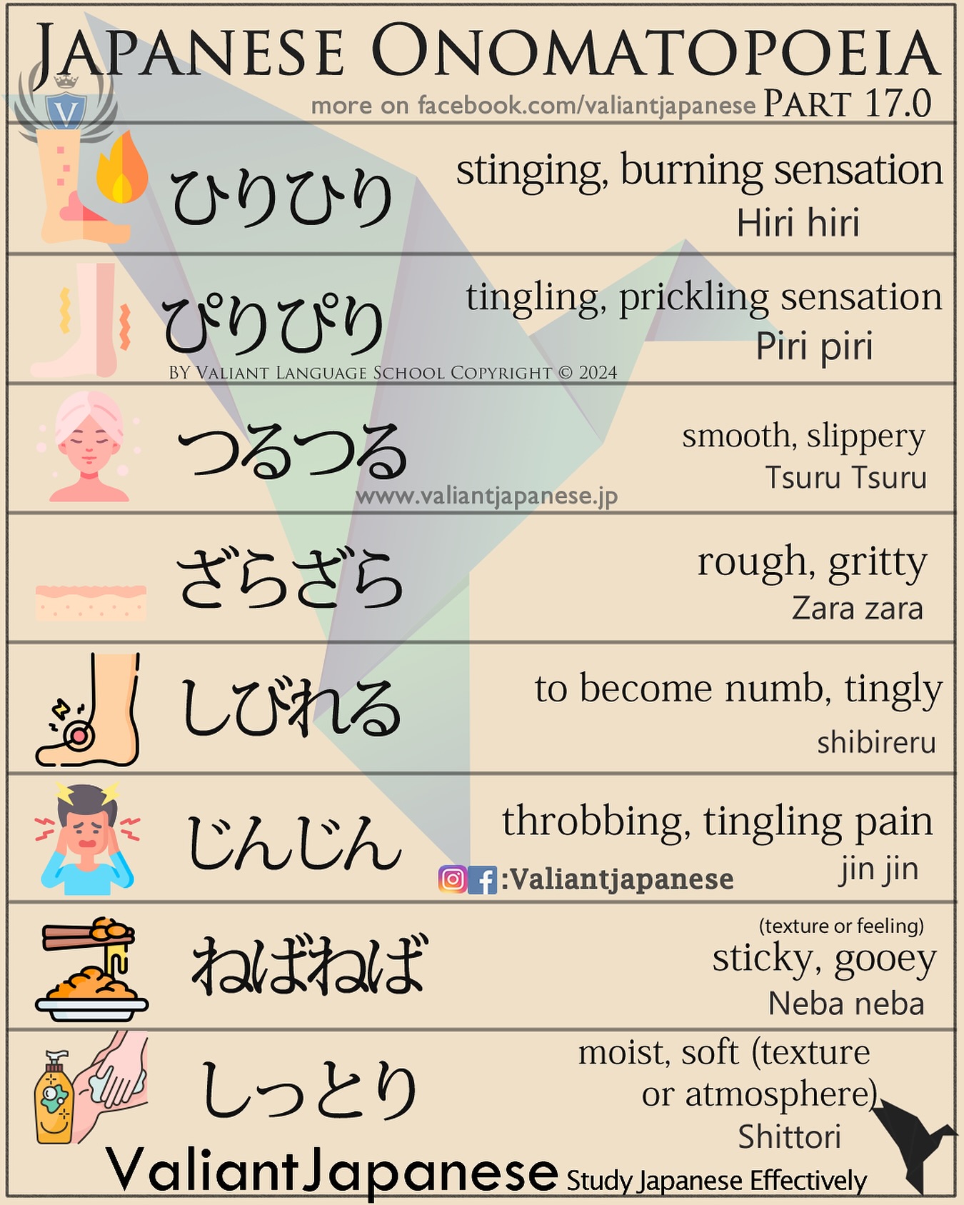 Valiant Japanese Language School - 🧑‍🏫Japanese Onomatopoeia - 17.0 ひりひり ...