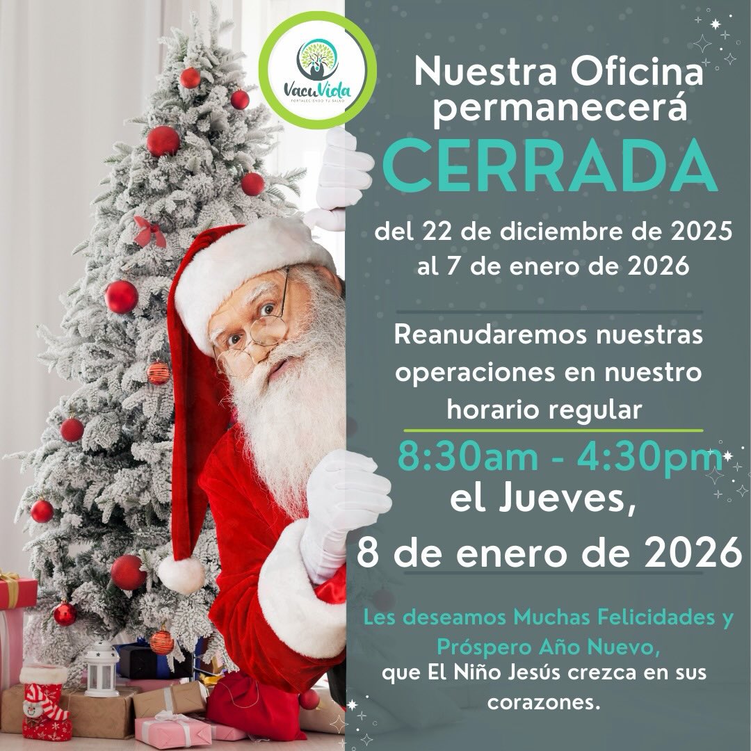 VacuVida - 🎄 Nuestra oficina estará en receso navideño... | Facebook