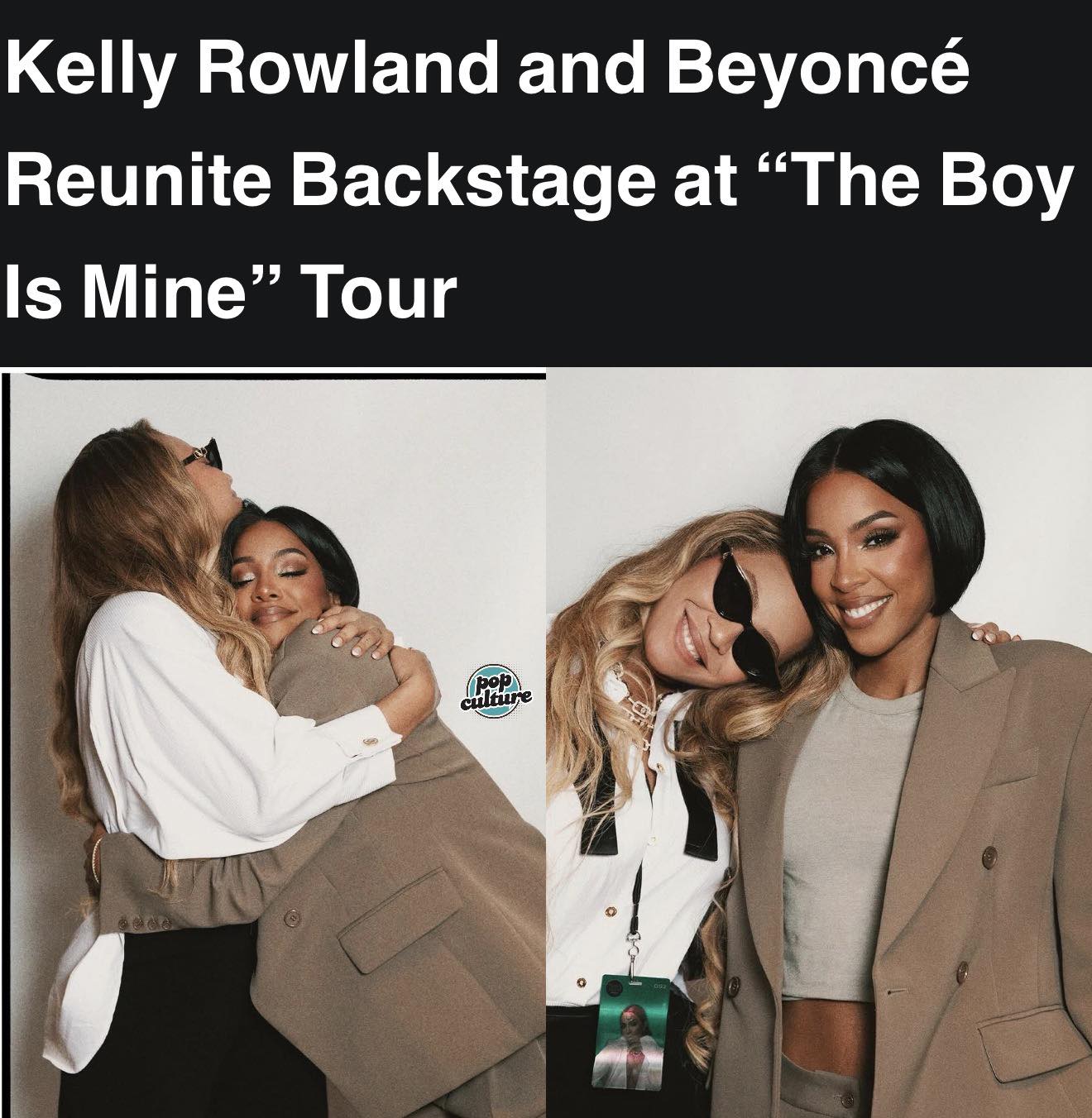 Pop Culture - Kelly Rowland and Beyoncé shared a sweet... | Facebook