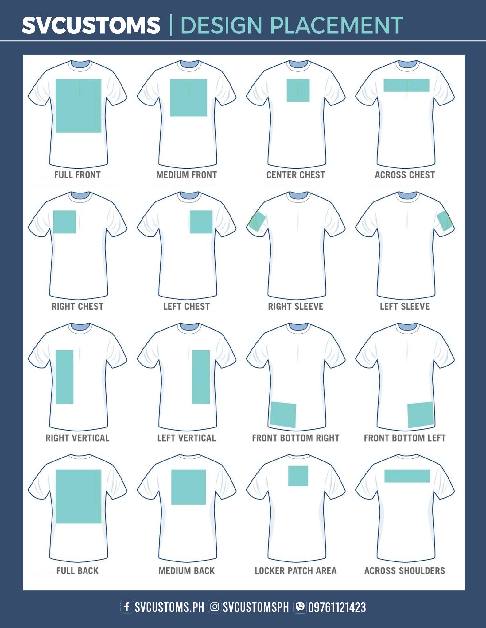SVCustoms.Ph - Most Common T-Shirt Design Placements 1 . FULL FRONT 2 ...