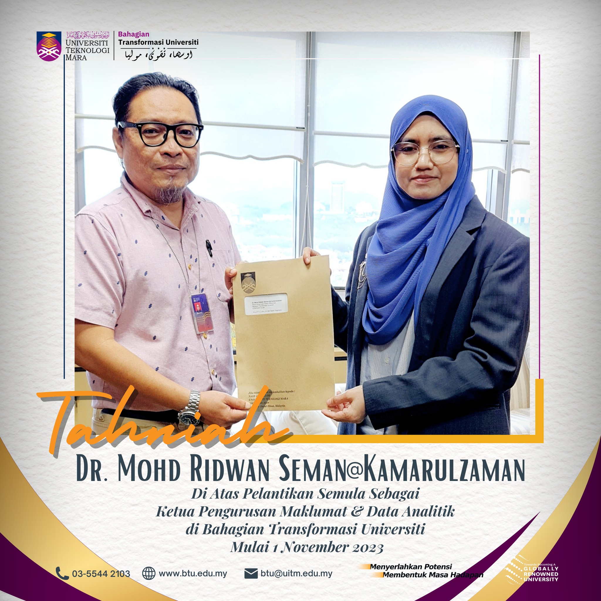 Tahniah Dr. Mohd Ridwan... - Pejabat Transformasi Universiti | Facebook