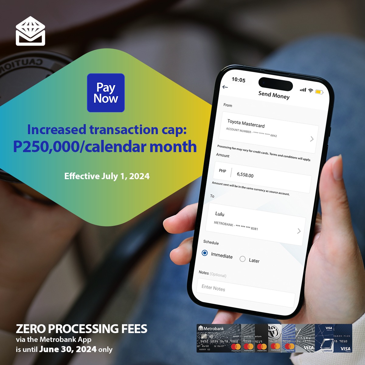 Metrobank PayNow Fee