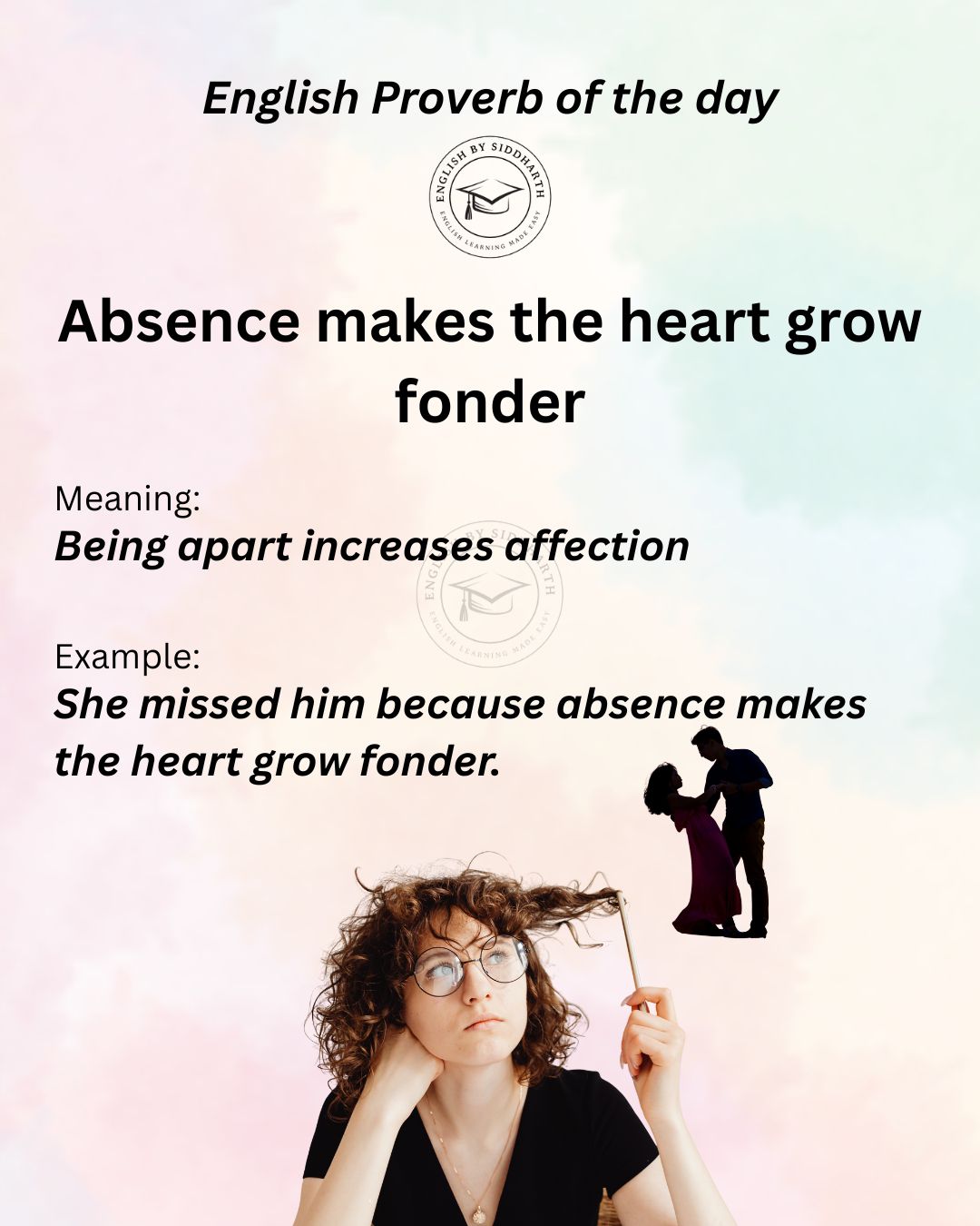 English - The English Proverb of the day is - Absence make the heart ...