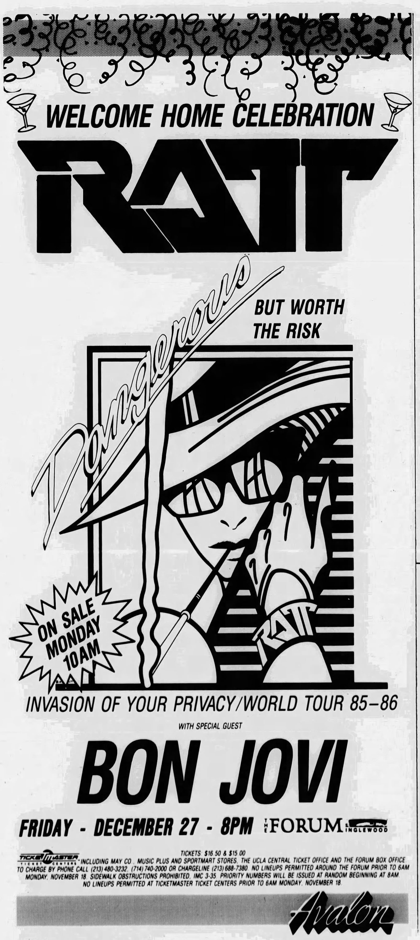 Invasion of your privacy tour 1985 at Lee Civic Center