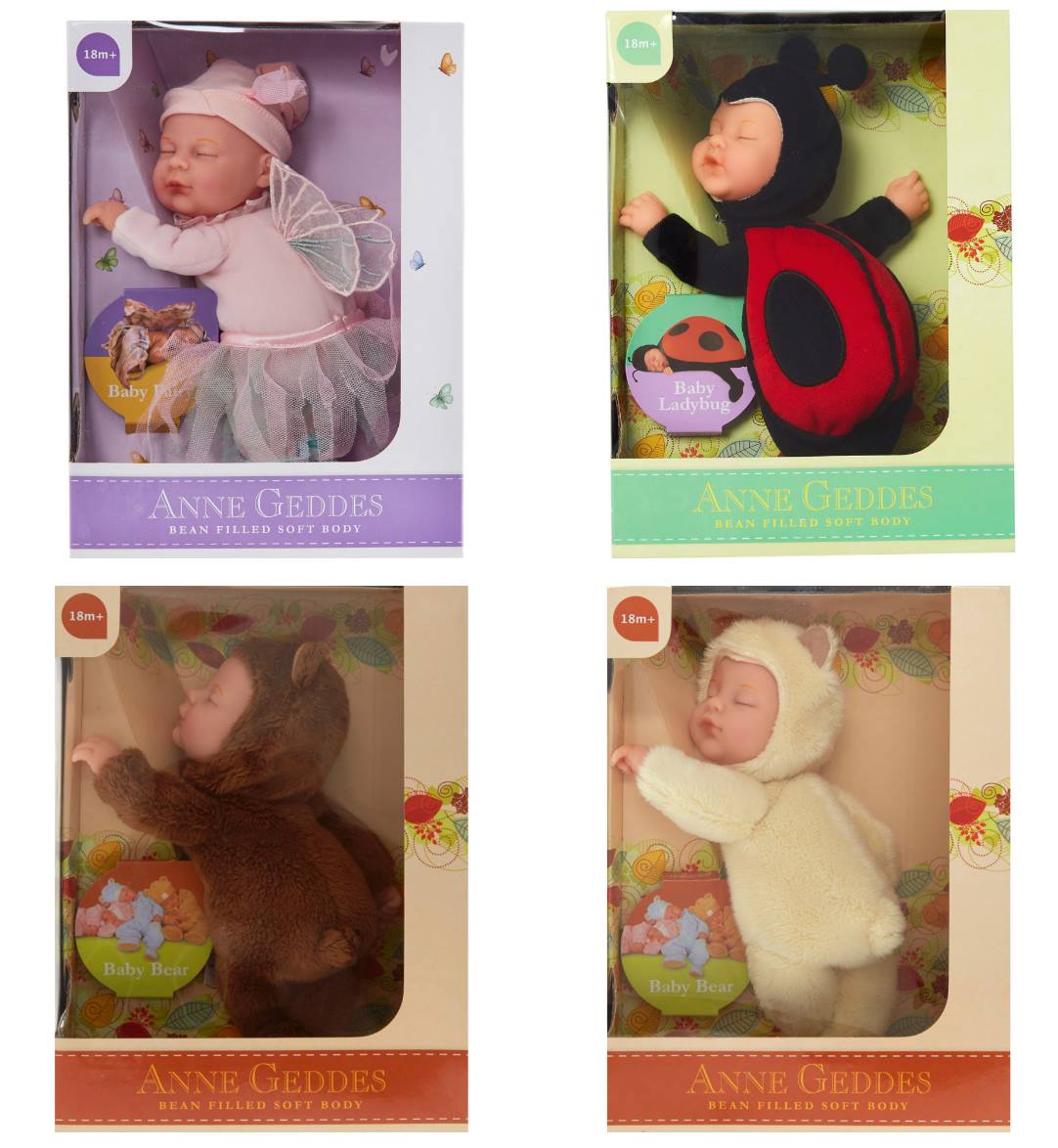 Anne Geddes Poupée Bébé Chaton – 23 Cm – Corps Doux Rempli De Haricots – Visage Plastique – Dès 18 Mois