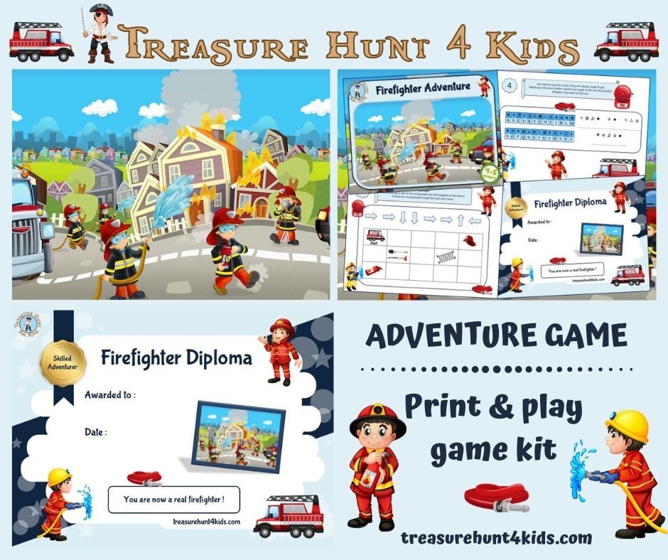 🚒👩‍🚒 Gear up and get ready for an... - Treasure hunt 4 Kids
