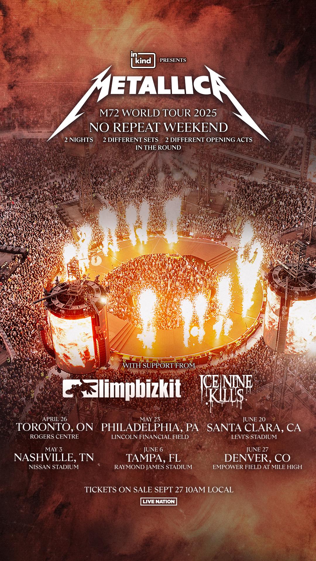 Metallica announces 2027 North American tour