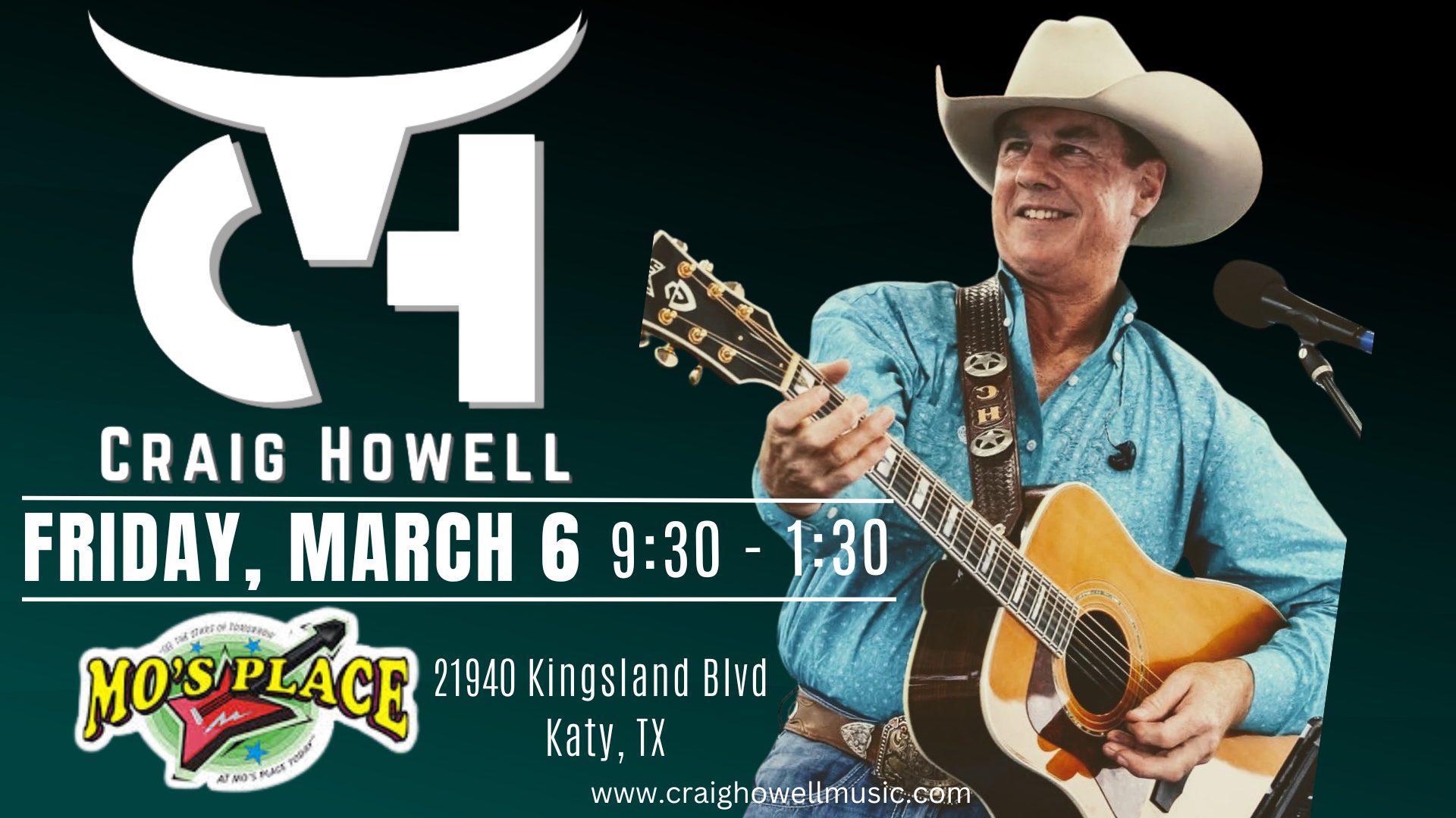 Craig Howell at Mo's Place - Katy, TX