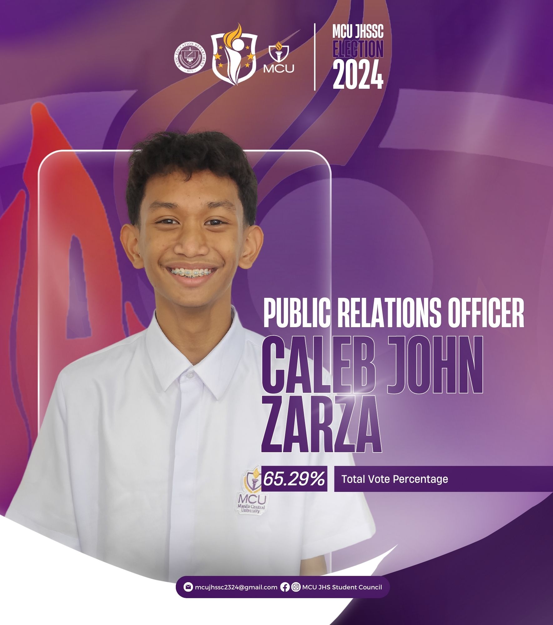 MCU - Your MCU JHSSC 2024-2025 Public Relations Officer, Caleb John ...