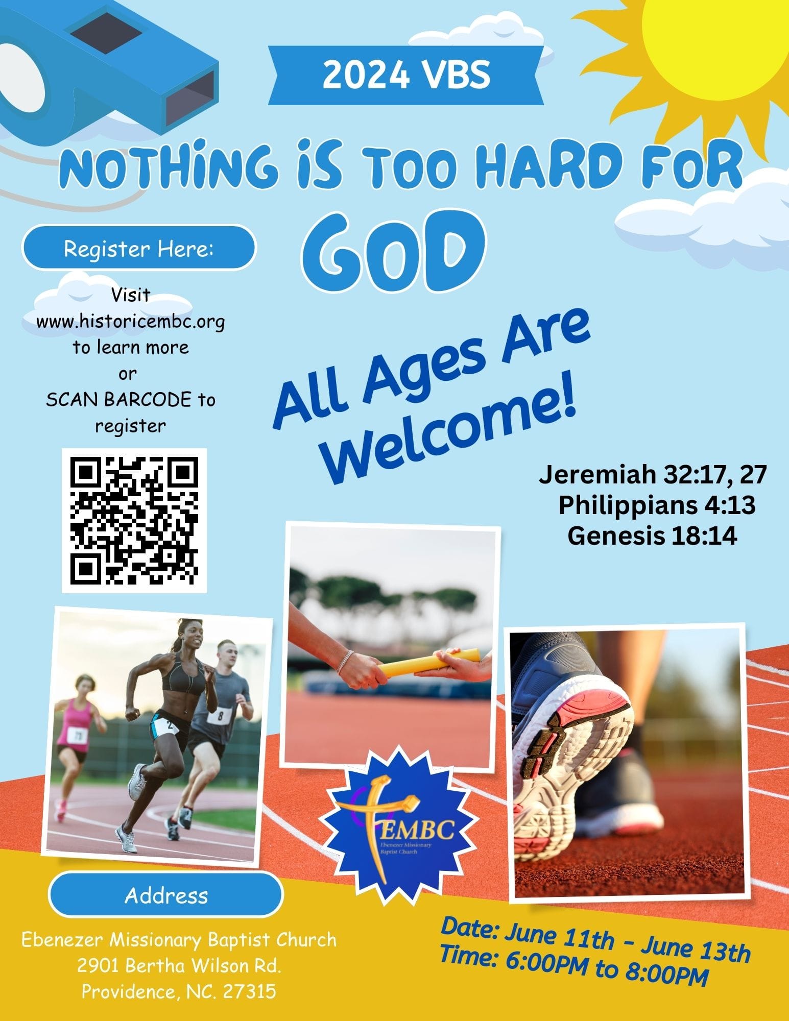 Come join us for Vacation Bible School this summer! All ages are ...