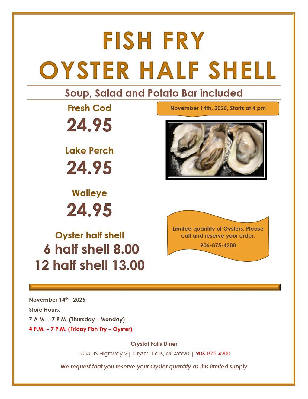We look forward to seeing you !... - Crystal Falls Diner | Facebook