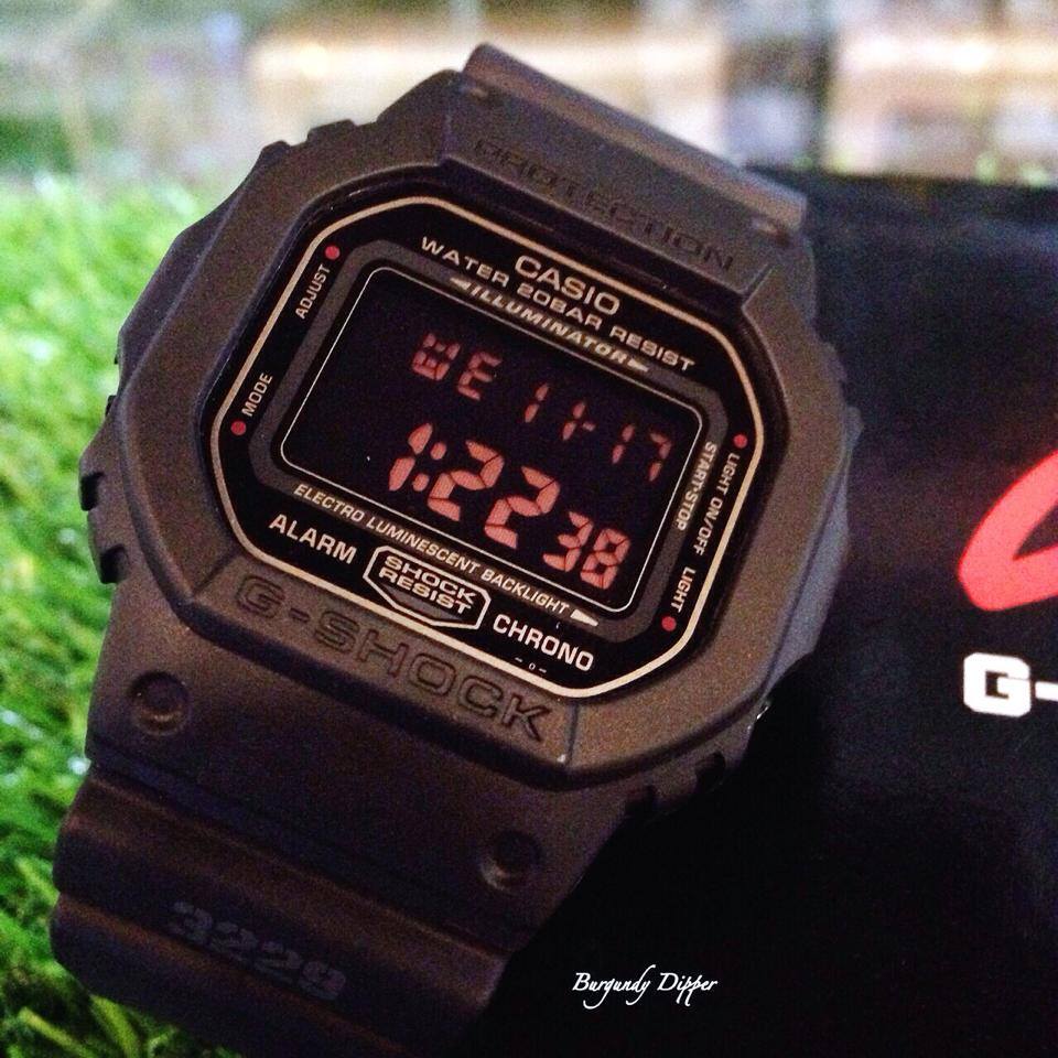 Burgundy Dipper - G-Shock : DW-5600MS-1DR (สายมีตัวเลข...