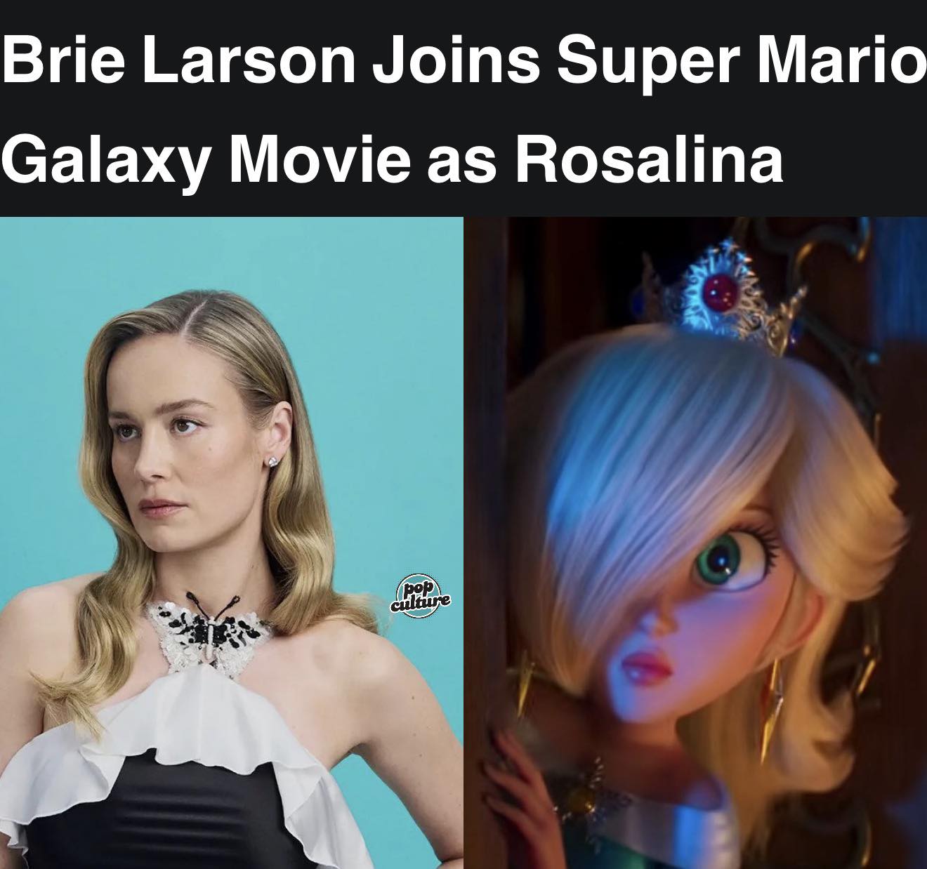 Pop - Brie Larson has been cast as Rosalina in the upcoming Super Mario ...