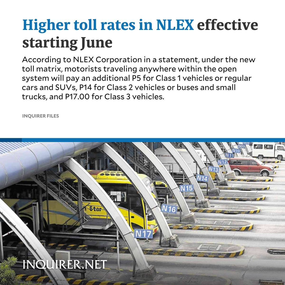 INQUIRER.net - Motorists will have to pay higher toll...