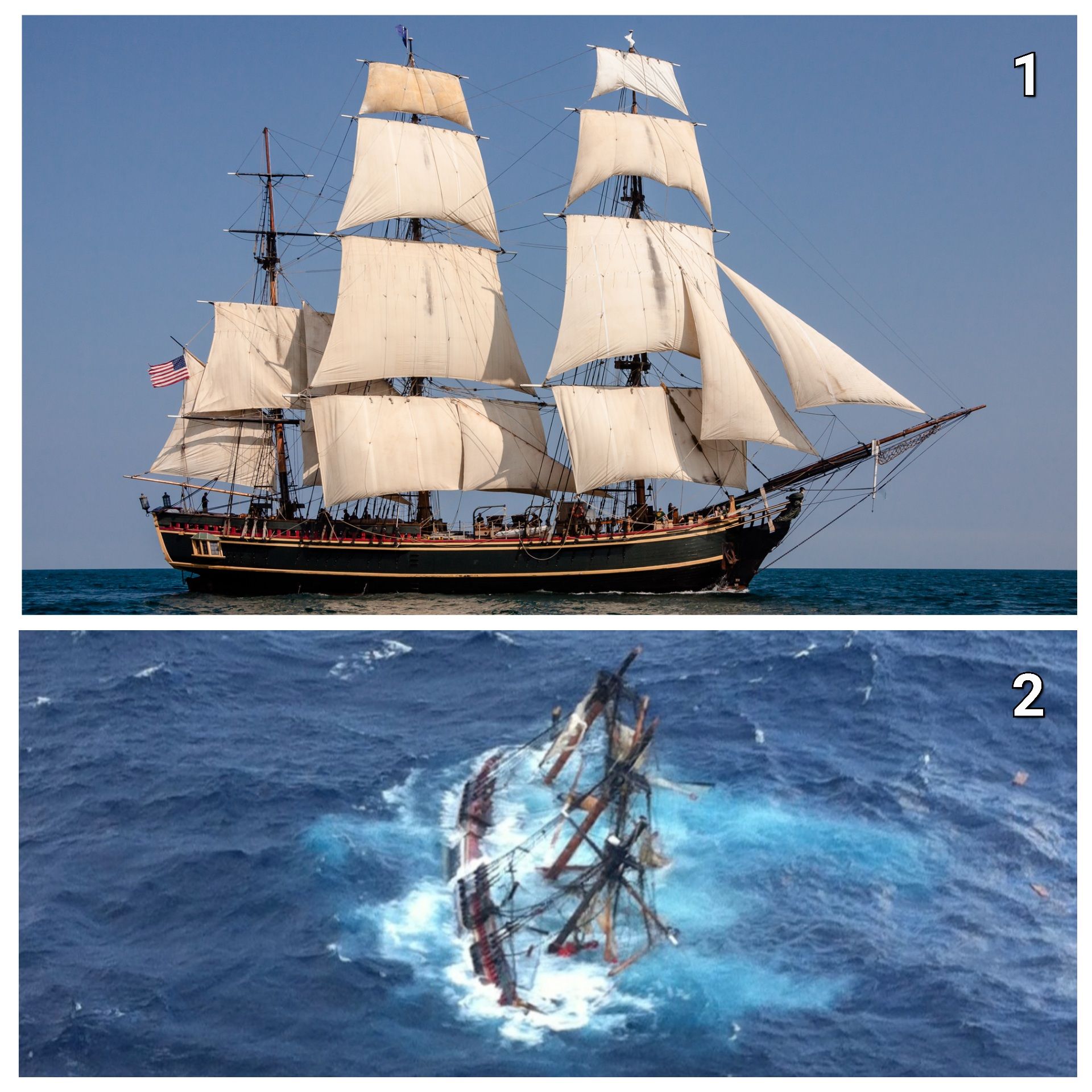 Historical ship size comparison with Pitcairn Island