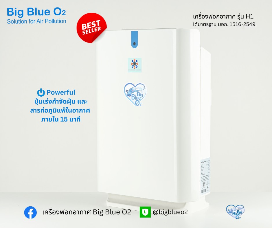 เครื่องฟอกอากาศ - เครื่องฟอกอากาศ Big Blue O2 มีปุ่ม Powerful เร่งกำจัด ...