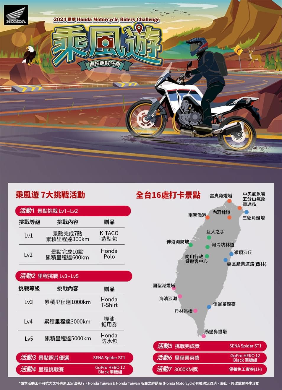 Honda - 【2024 Honda Motorcycle Riders Challenge 夏季乘風遊啟動 🏍️】 炎炎夏日，做什麼事都 ...