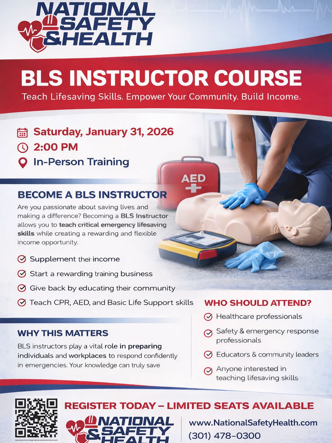 🚑 Become a BLS/CPR Instructor... - National Safety & Health | Facebook