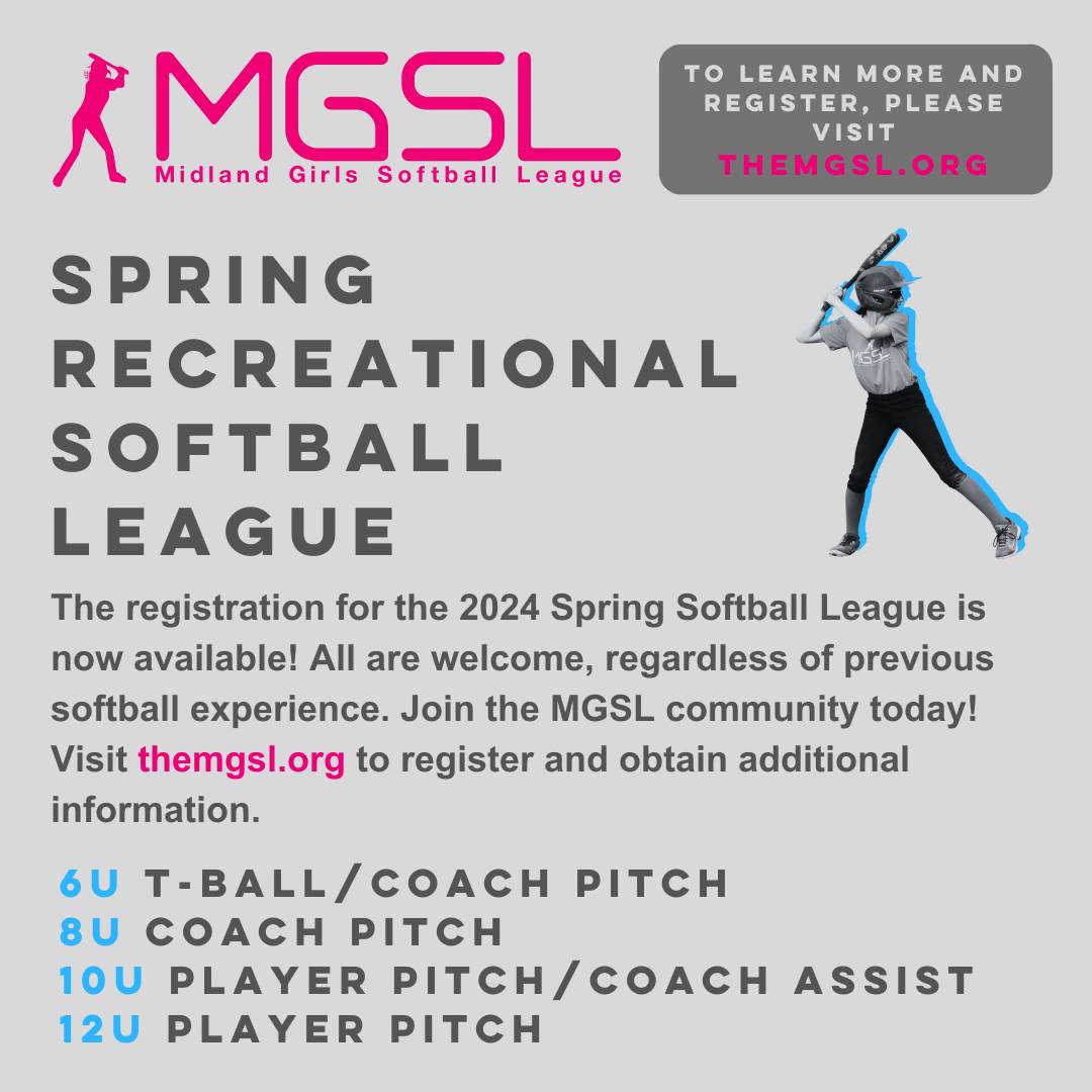 Midland - Girls 2024 spring softball is now OPEN for registration! Come ...