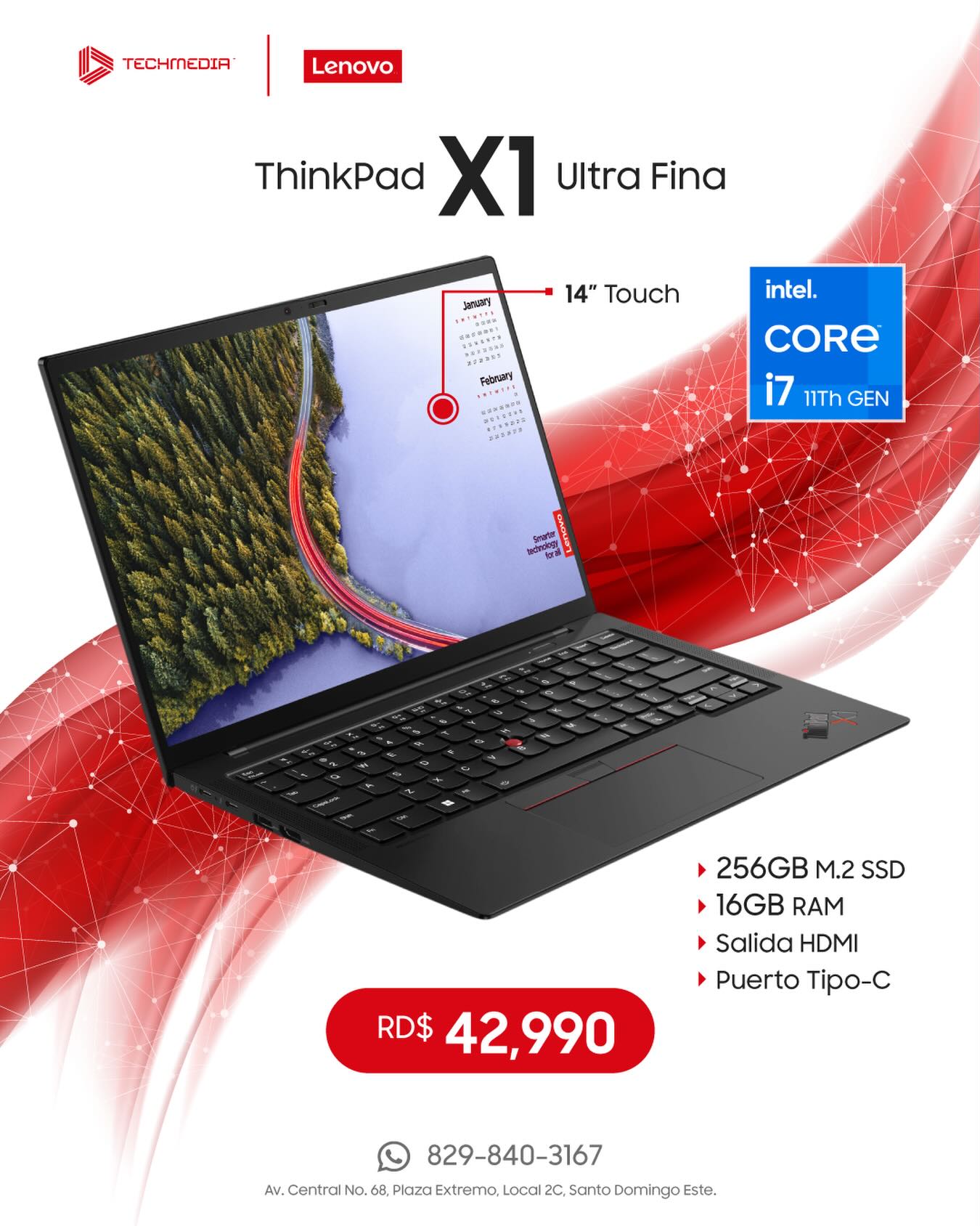 Techmedia - 💻 Laptop Lenovo ThinkPad X1 Ultra Fina 🚀 Procesador: Intel ...