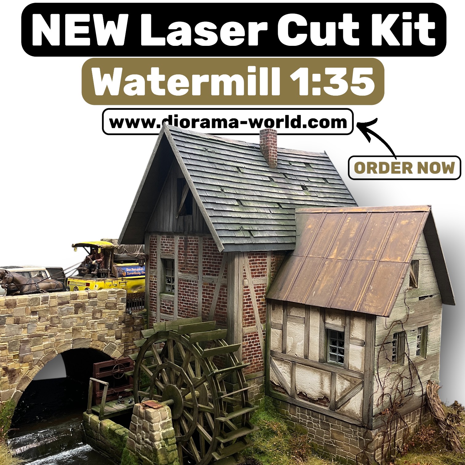 Laser - Watermill 1:35 Kit 🎨Build it. Refine it. Paint it. Perfect it ...