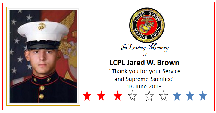 We honor LCpl Jared W.... - Never Forgotten, Forever Revered | Facebook