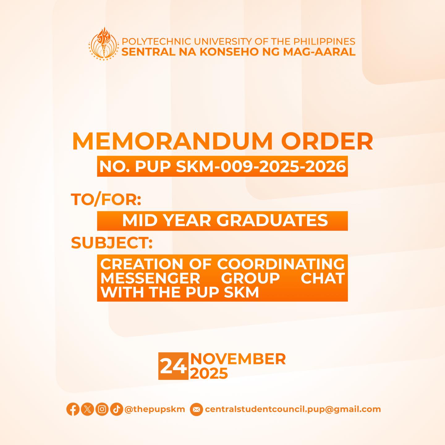 PUP - MEMORANDUM ORDER NO. PUP SKM-009-2025-2026 FOR: ALL MID-YEAR ...
